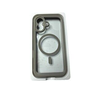 Miracase iPhone 17 Magnetic Shockproof Case Clear Back Taupe Gray Bumper